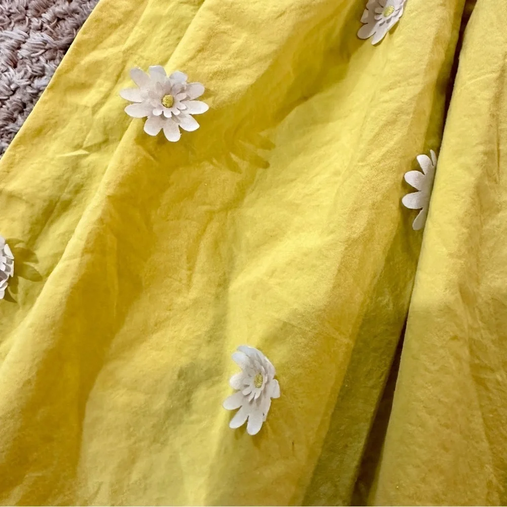 Mini Boden Grey Top Yellow Skirt Daisy Dress
